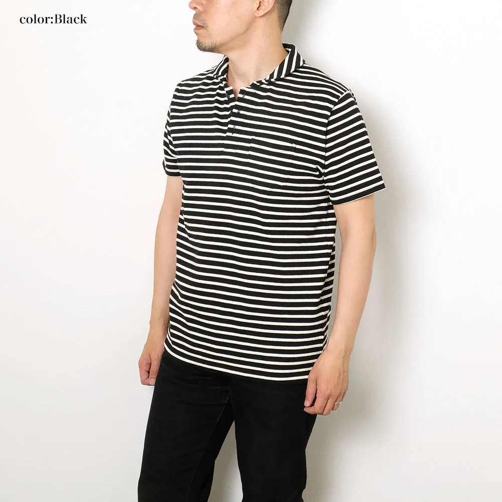 BURGUS PLUS - S/S Shawl Collar Border Polo Shirt - HBP-011BD
