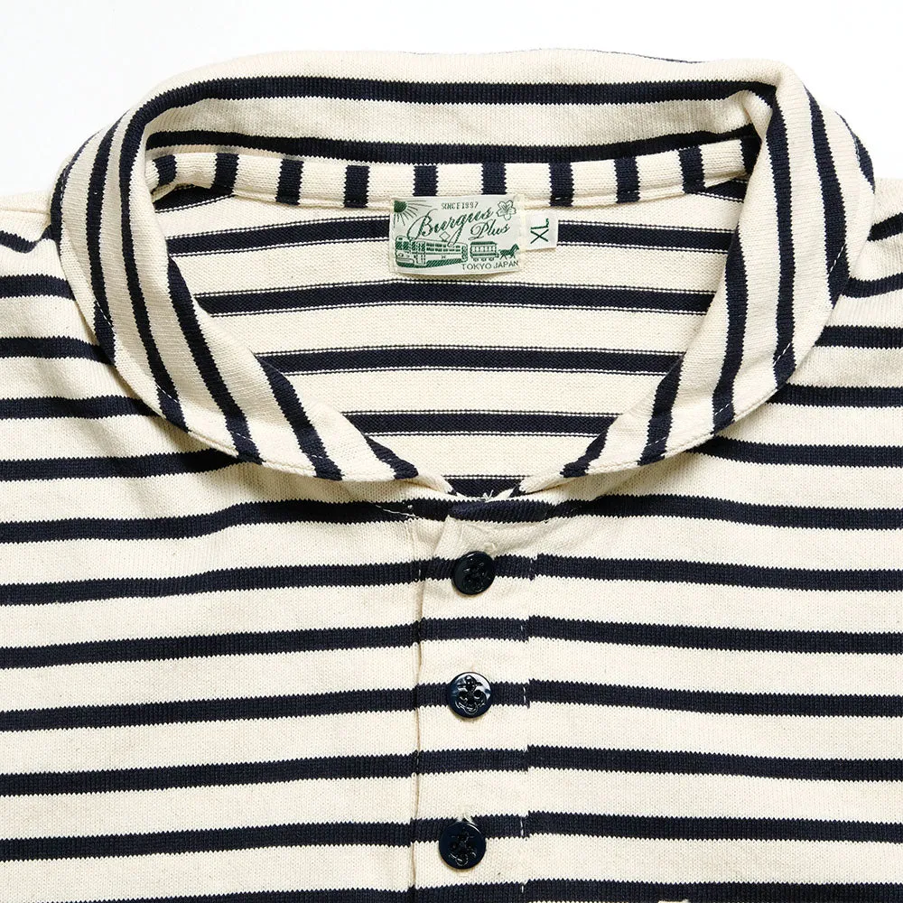 BURGUS PLUS - S/S Shawl Collar Border Polo Shirt - HBP-011BD