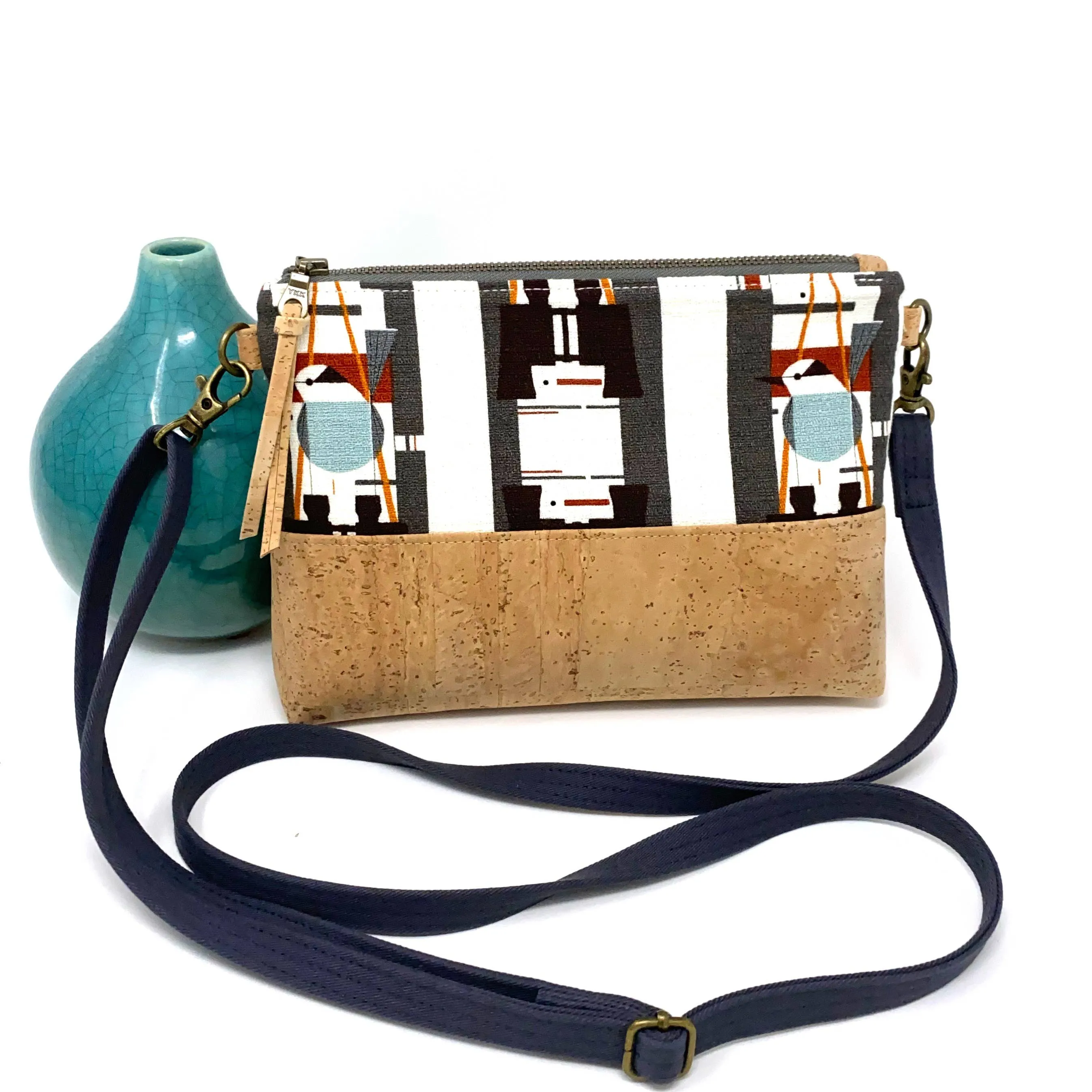 Charley Harper’ Who’s Watching Whom Organic and Cork Mini Crossbody