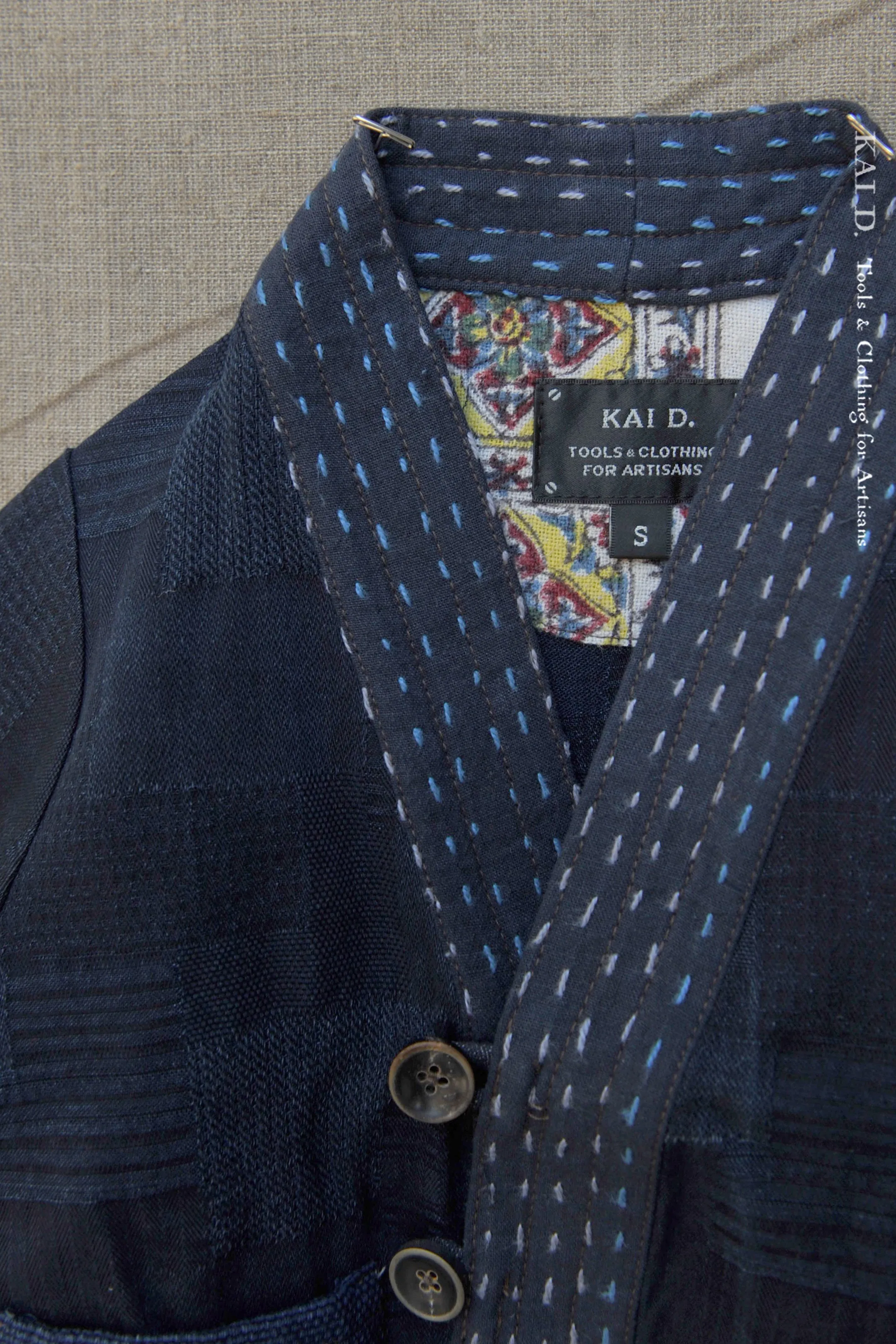Children's Kimono Jacket - Patchwork Indigo III - S, M