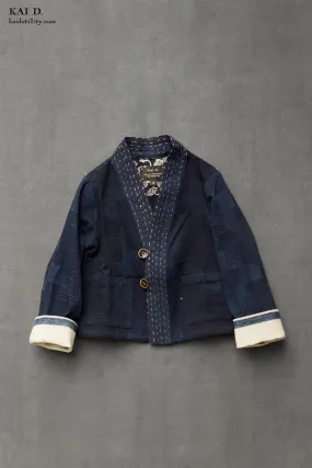 Children's Kimono Jacket - Patchwork Indigo - M