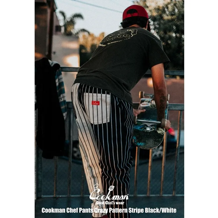 Cookman Chef Pants - Crazy Stripe : Black and White
