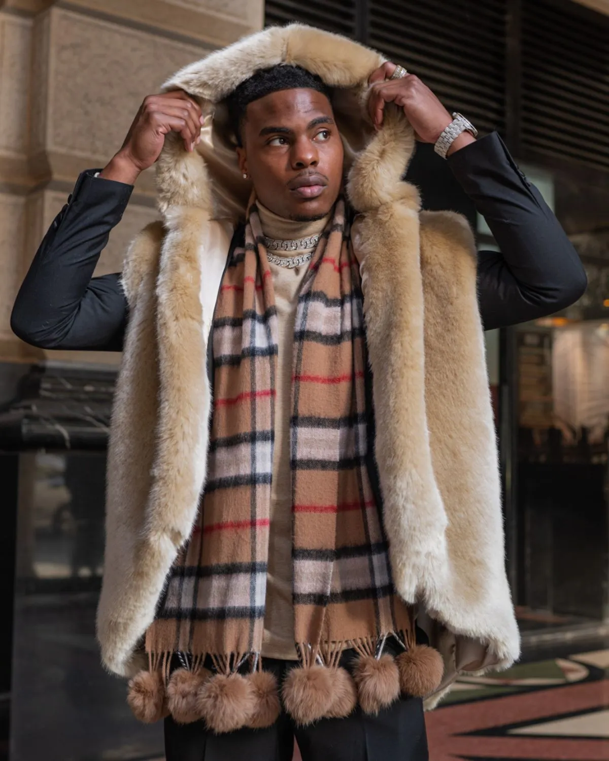 Corseni Fur Coat in Lamb Brown