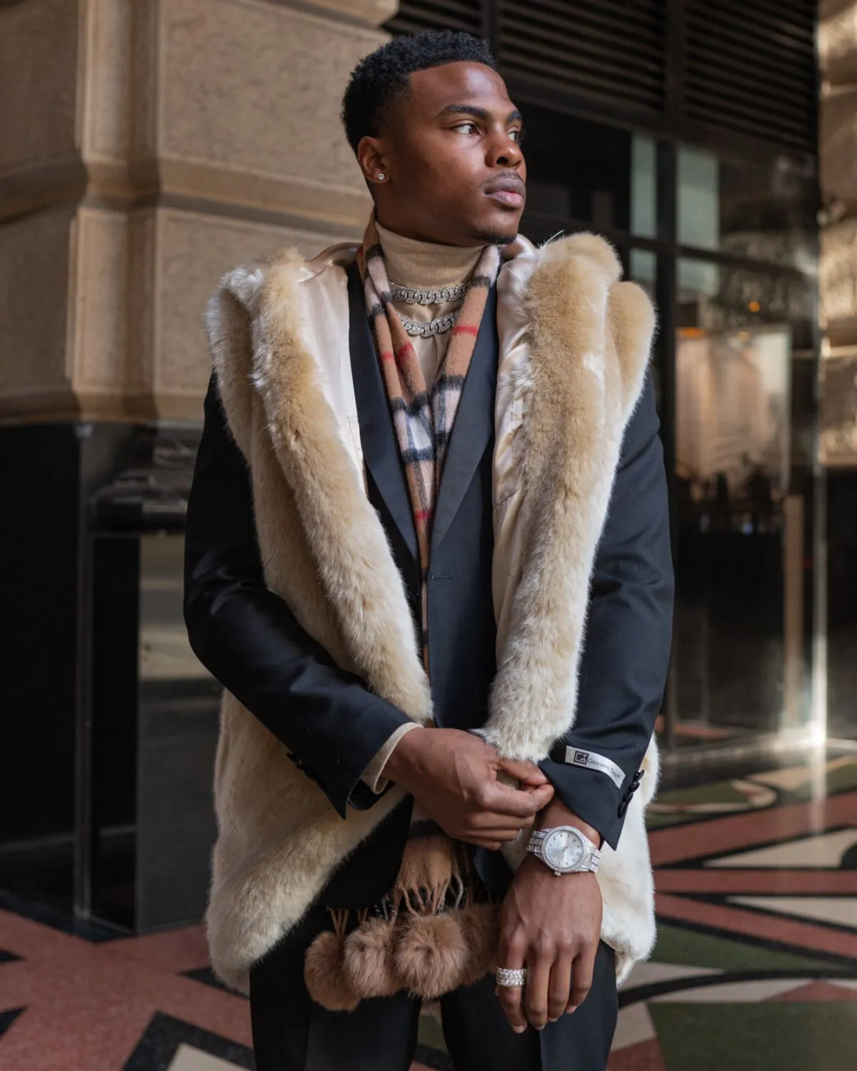 Corseni Fur Coat in Lamb Brown