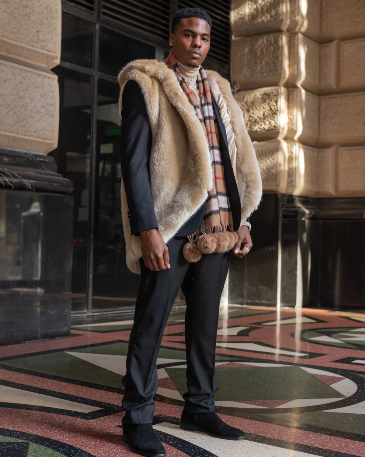 Corseni Fur Coat in Lamb Brown