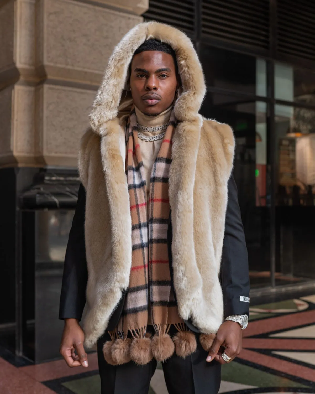 Corseni Fur Coat in Lamb Brown