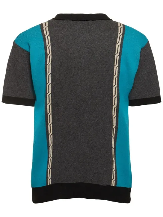 Deva States   Chain jacquard knit s/s polo shirt 