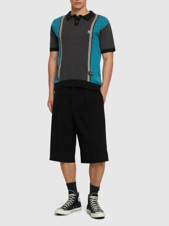 Deva States   Chain jacquard knit s/s polo shirt 