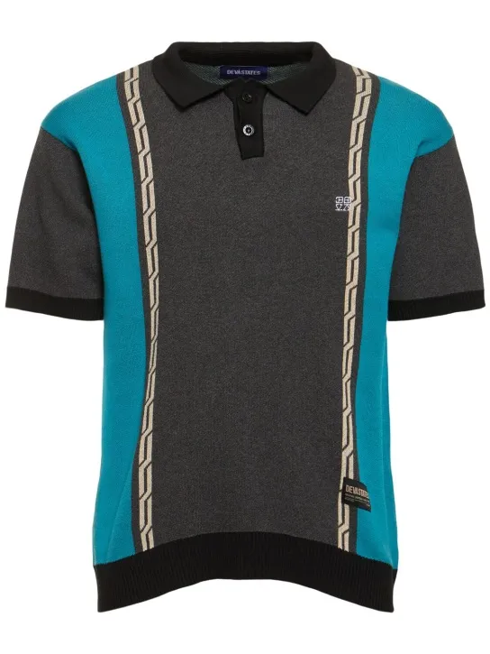 Deva States   Chain jacquard knit s/s polo shirt 