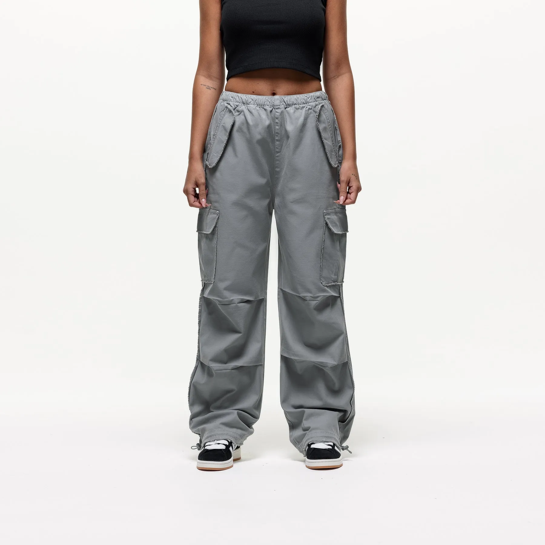 Distressed Sage Cargo Pants