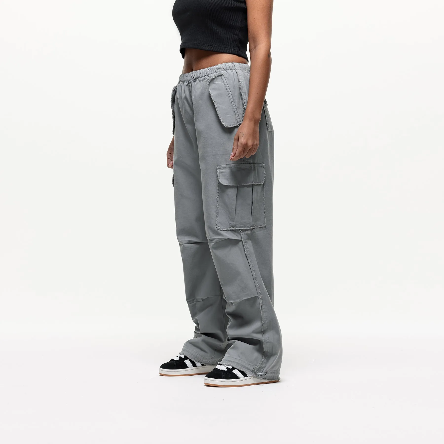 Distressed Sage Cargo Pants