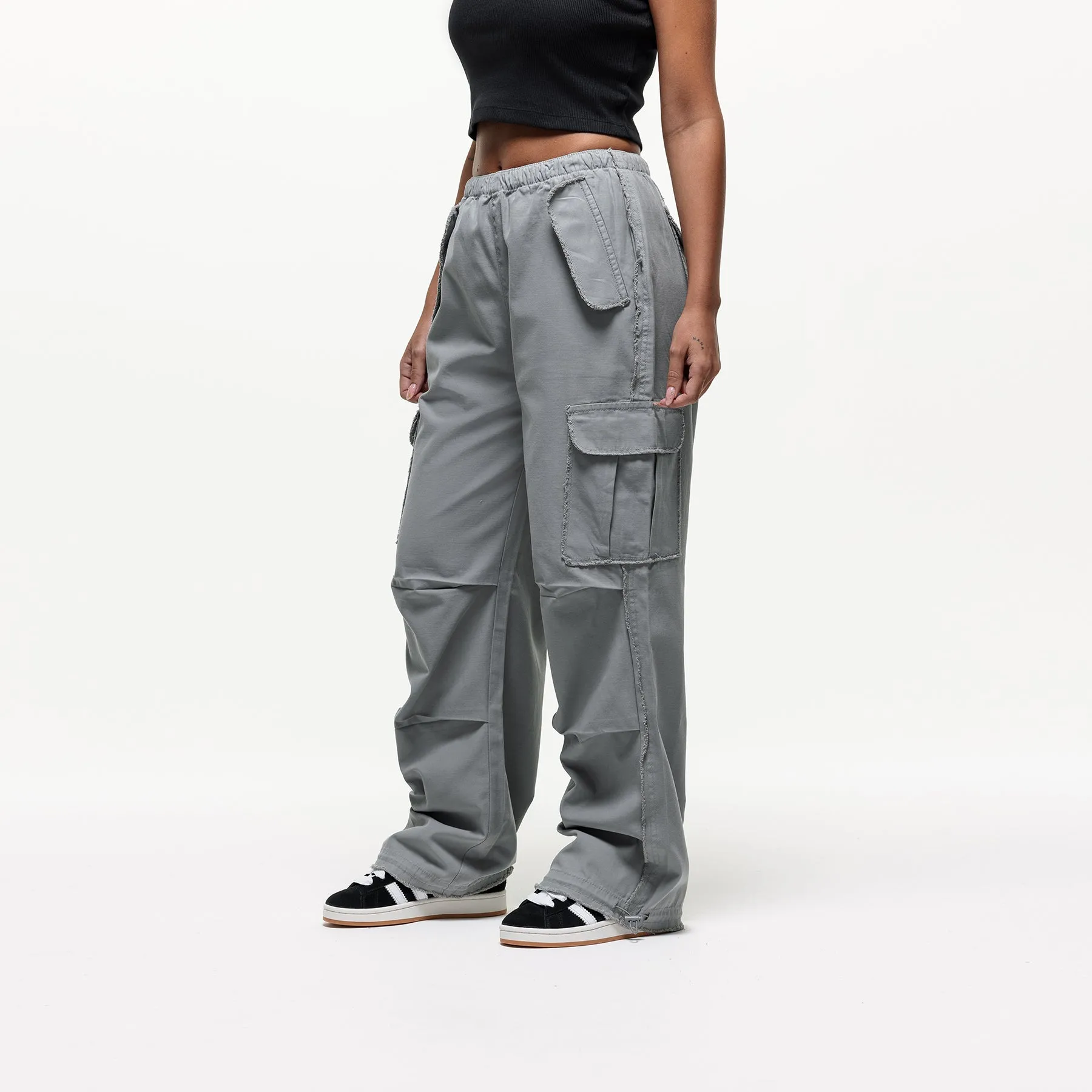 Distressed Sage Cargo Pants