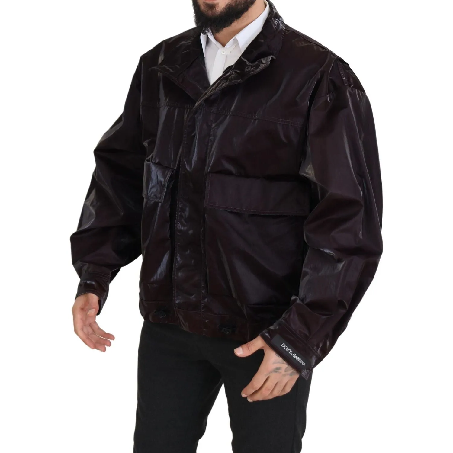 Dolce & Gabbana Elegant Bordeaux Collared Jacket