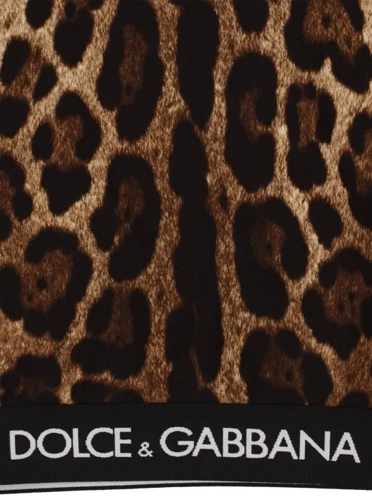 Dolce&amp;Gabbana   All over print cotton cropped t-shirt 