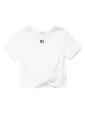 Dolce&amp;Gabbana   Logo cotton jersey t-shirt w/bow 