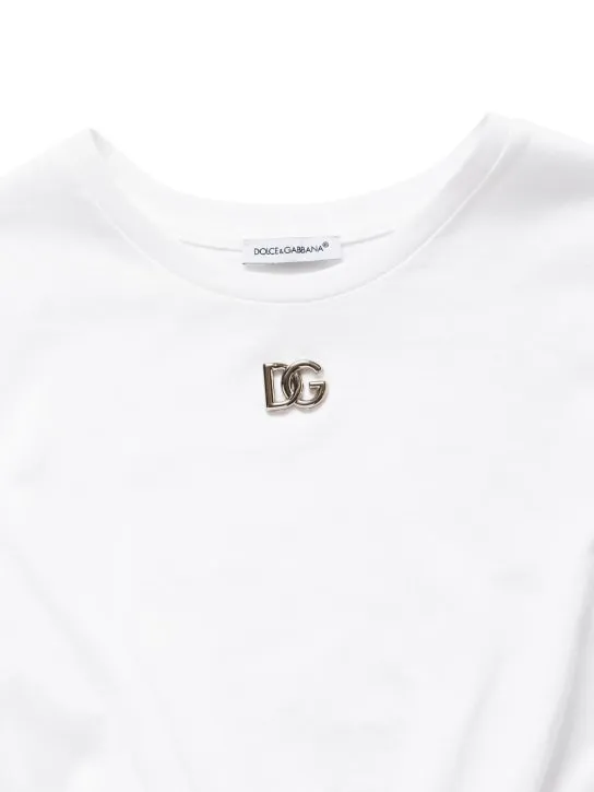 Dolce&amp;Gabbana   Logo cotton jersey t-shirt w/bow 
