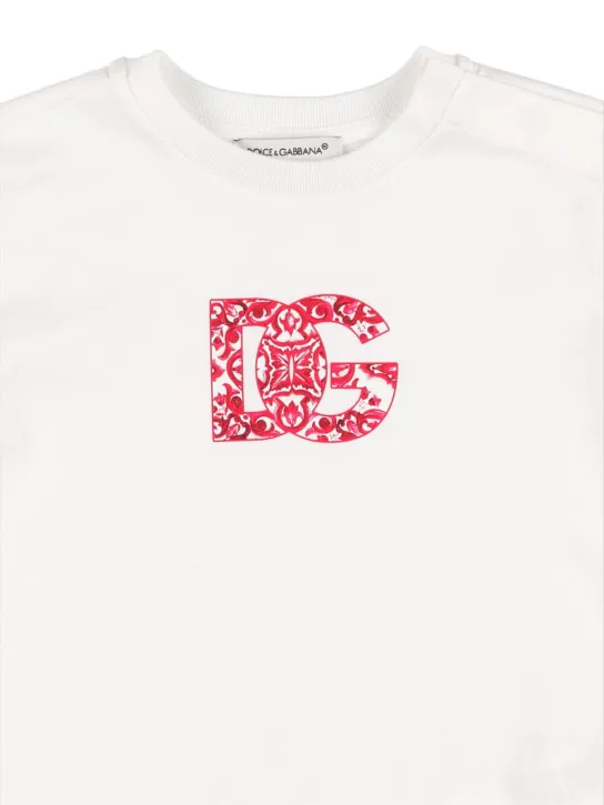 Dolce&amp;Gabbana   Logo print cotton jersey t-shirt 