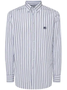 Etro   Striped logo cotton shirt 