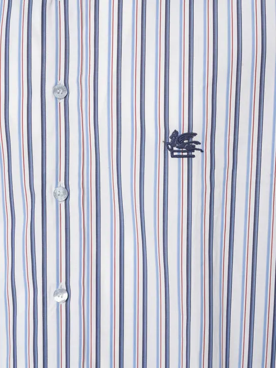 Etro   Striped logo cotton shirt 