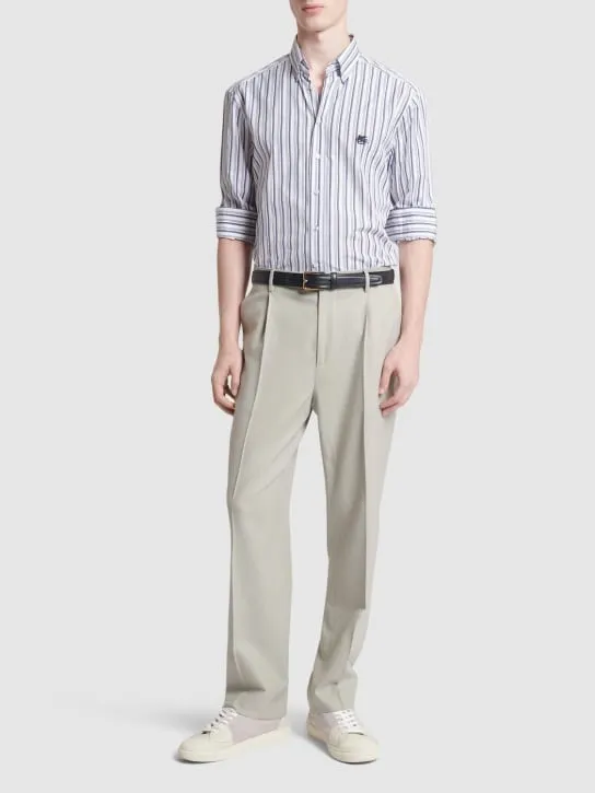 Etro   Striped logo cotton shirt 