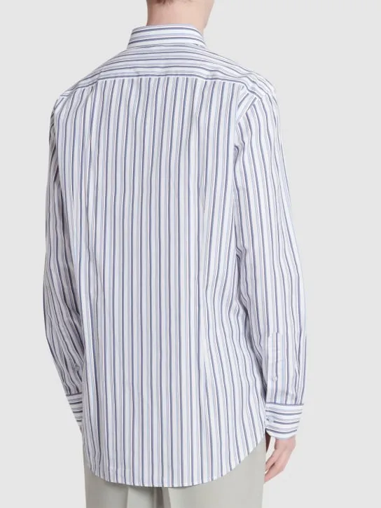 Etro   Striped logo cotton shirt 