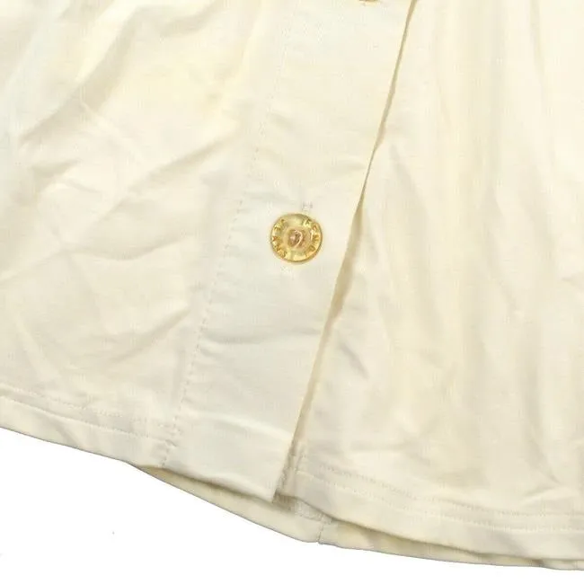 Fendi White With Ff Logo Pocket Button Down Blouse