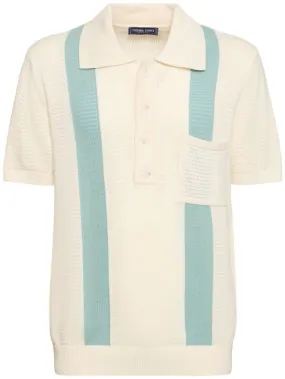 Frescobol Carioca   Clemente cotton crochet polo shirt 