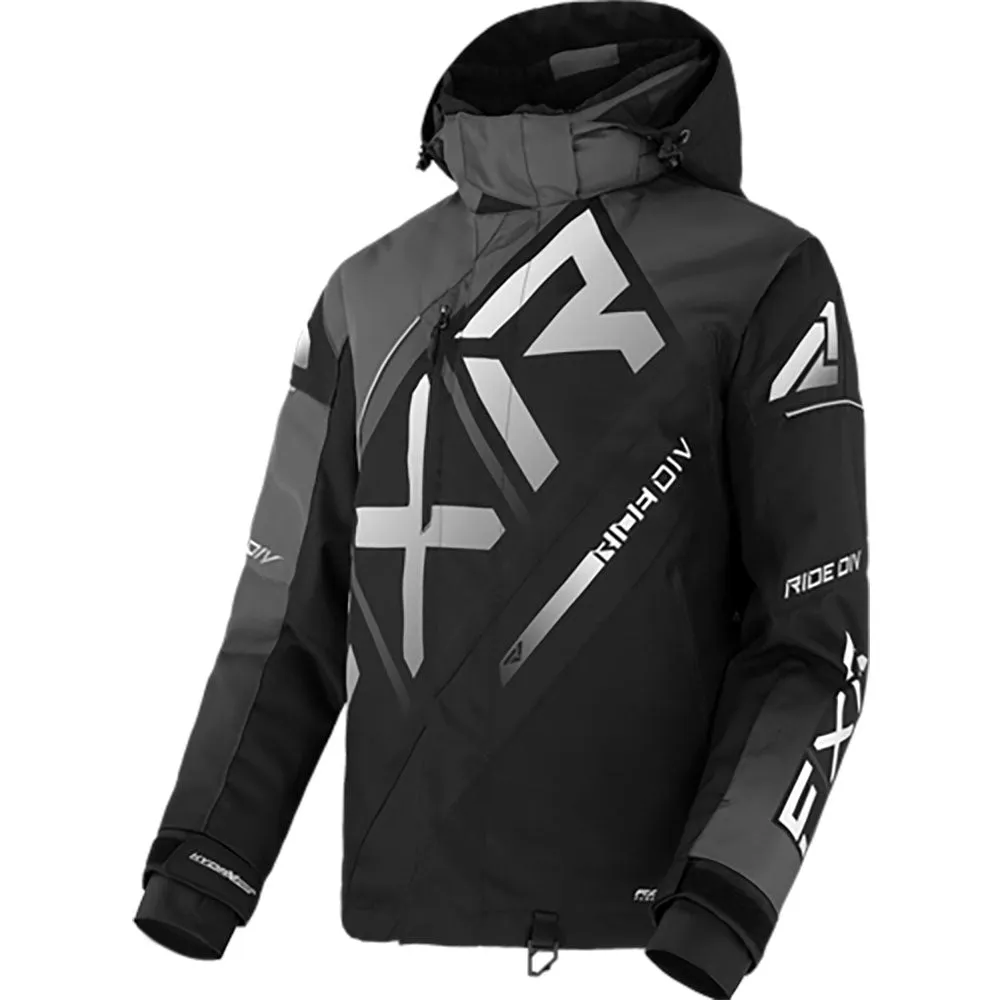 FXR CX Snowmobile Jacket Black/Charcoal/White Fade