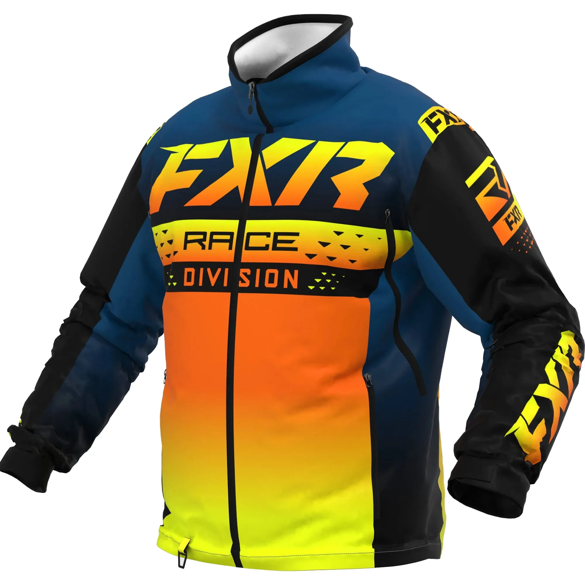 FXR  Mens Cold Cross RR Snowmobile Jacket Waterproof Warm Slate Inferno Black