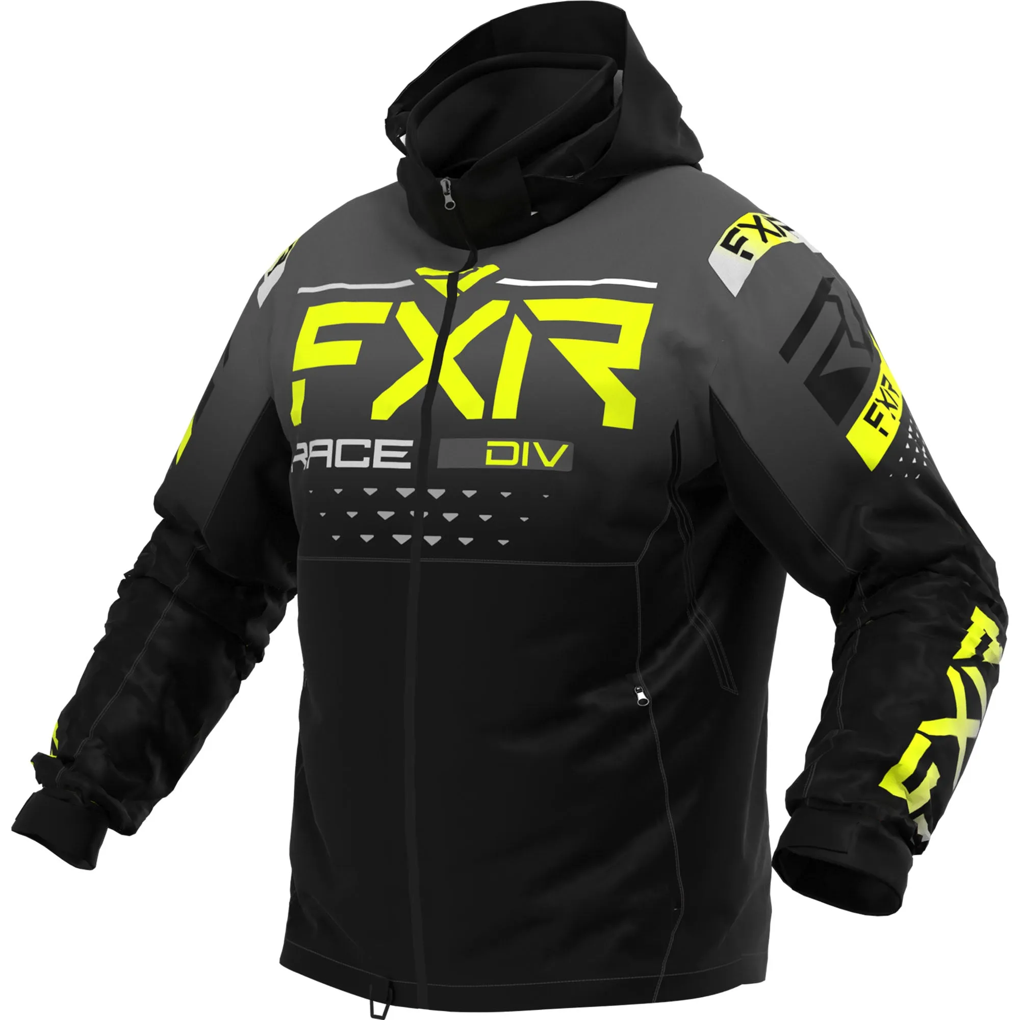 FXR  RRX Snowmobile Jacket Wind Water-Resistant Thermal Dry Black Charcoal Hi-Vis