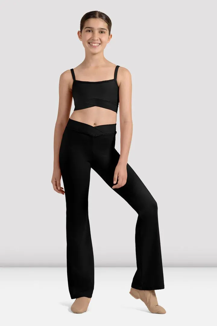 Girls Mirella Miami Black V Front Jazz Pant