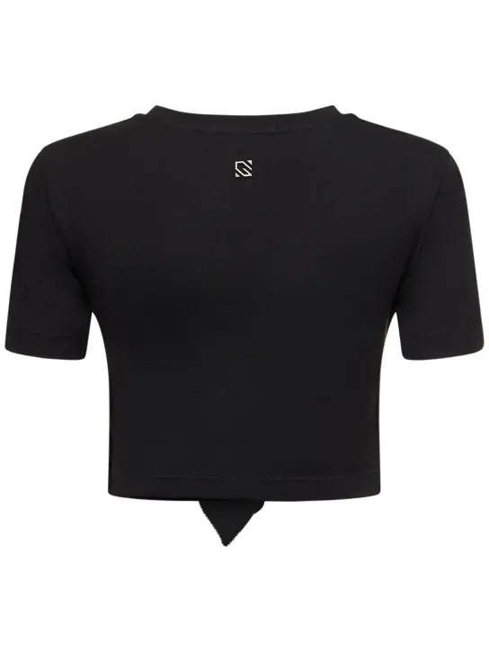 Giuseppe Di Morabito   Embellished cotton cutout t-shirt 