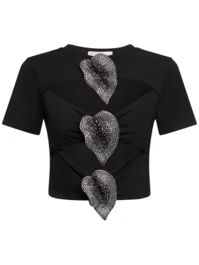 Giuseppe Di Morabito   Embellished cotton cutout t-shirt 