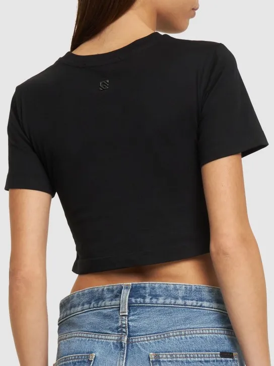Giuseppe Di Morabito   Embellished cotton cutout t-shirt 