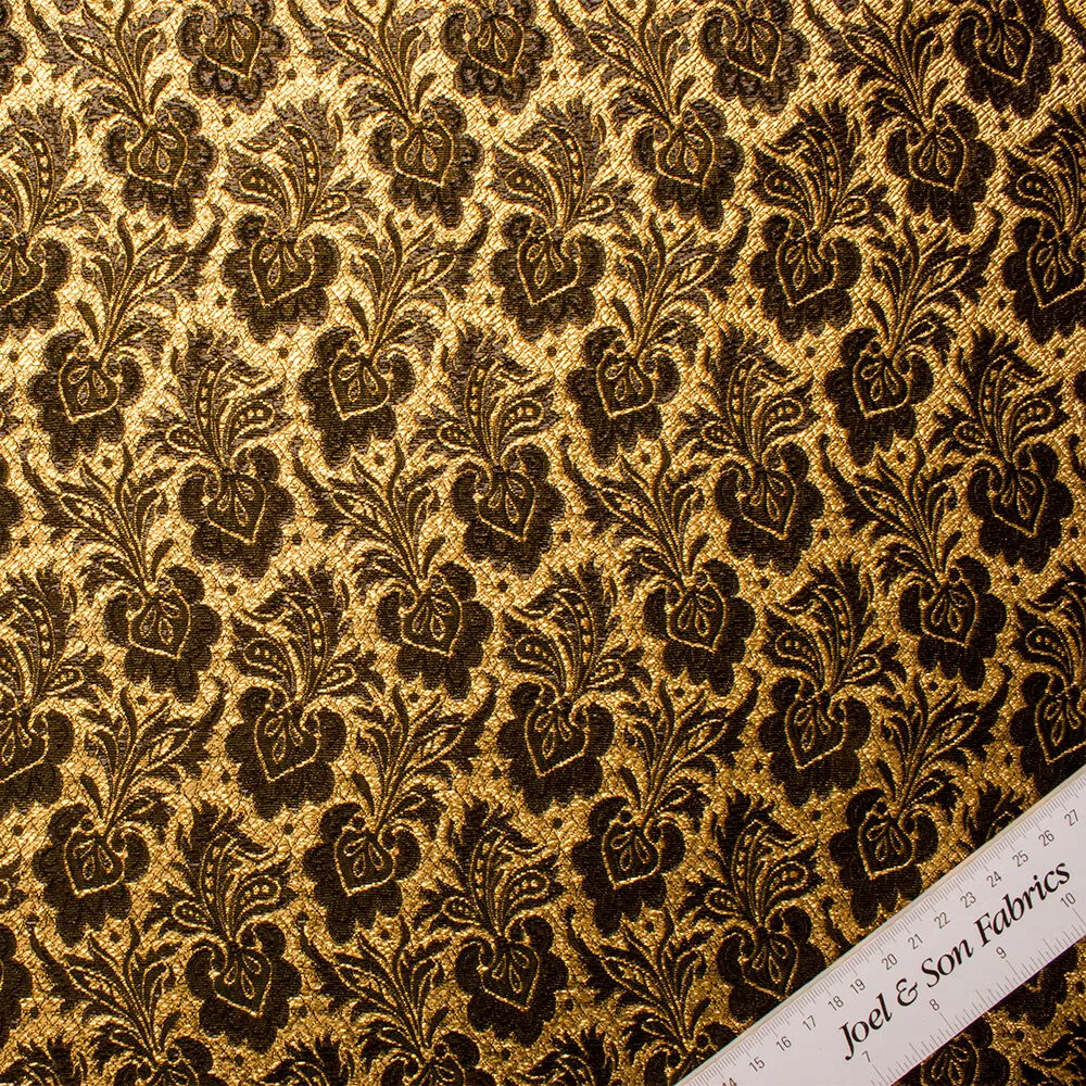Gold/Black Metallic 'Baroque' Brocade