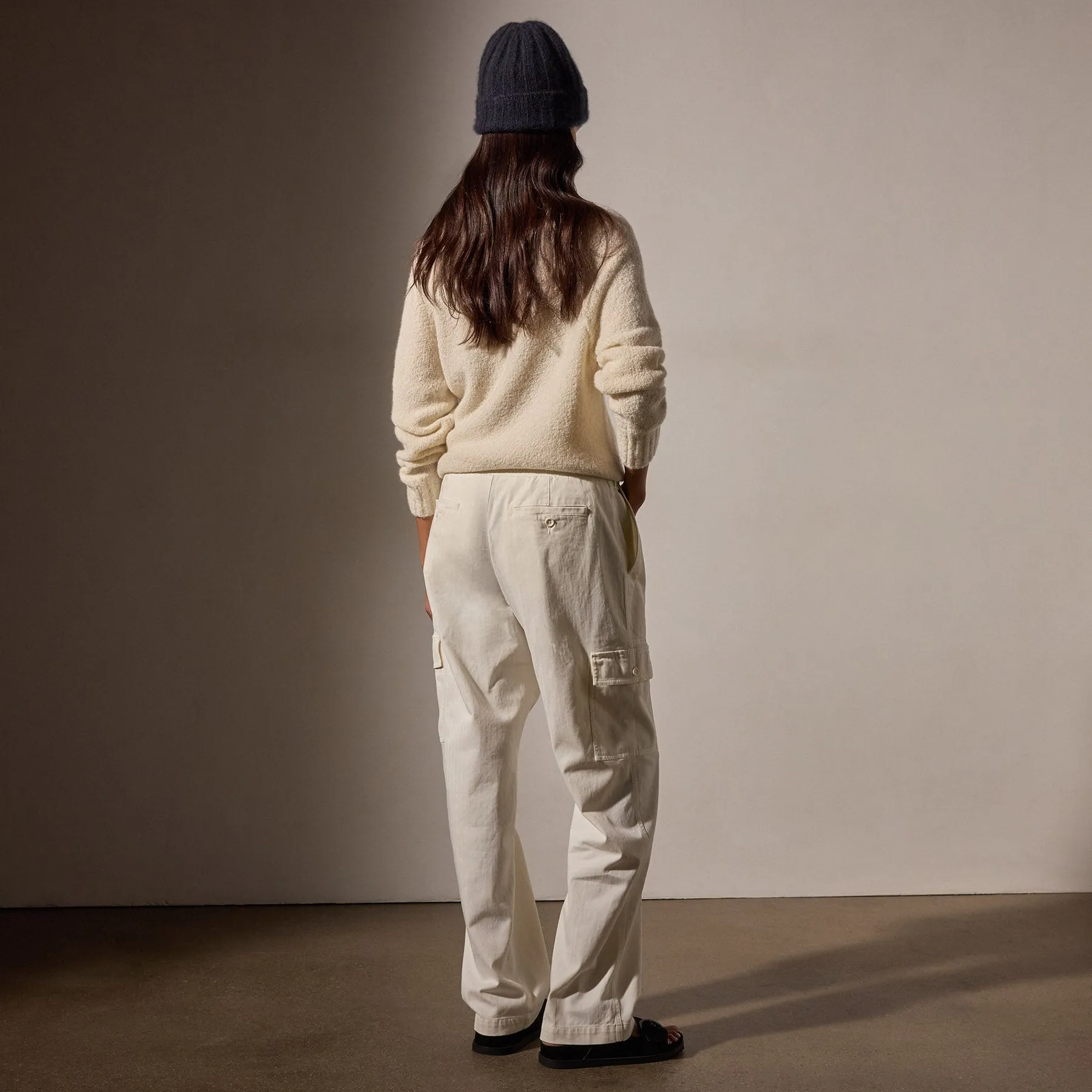 Herringbone Utility Pant - Ivory Pigment
