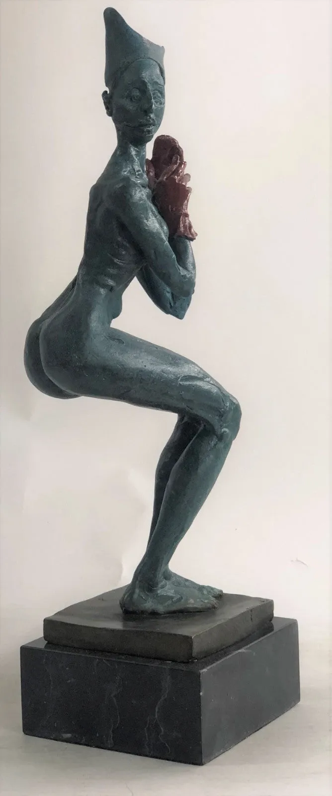 HISTORICAL MUSEUM JESTER CLOWN GIRL Bronze Sculpture Statue Figurine Art Decor