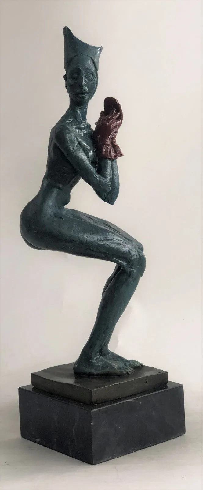 HISTORICAL MUSEUM JESTER CLOWN GIRL Bronze Sculpture Statue Figurine Art Decor