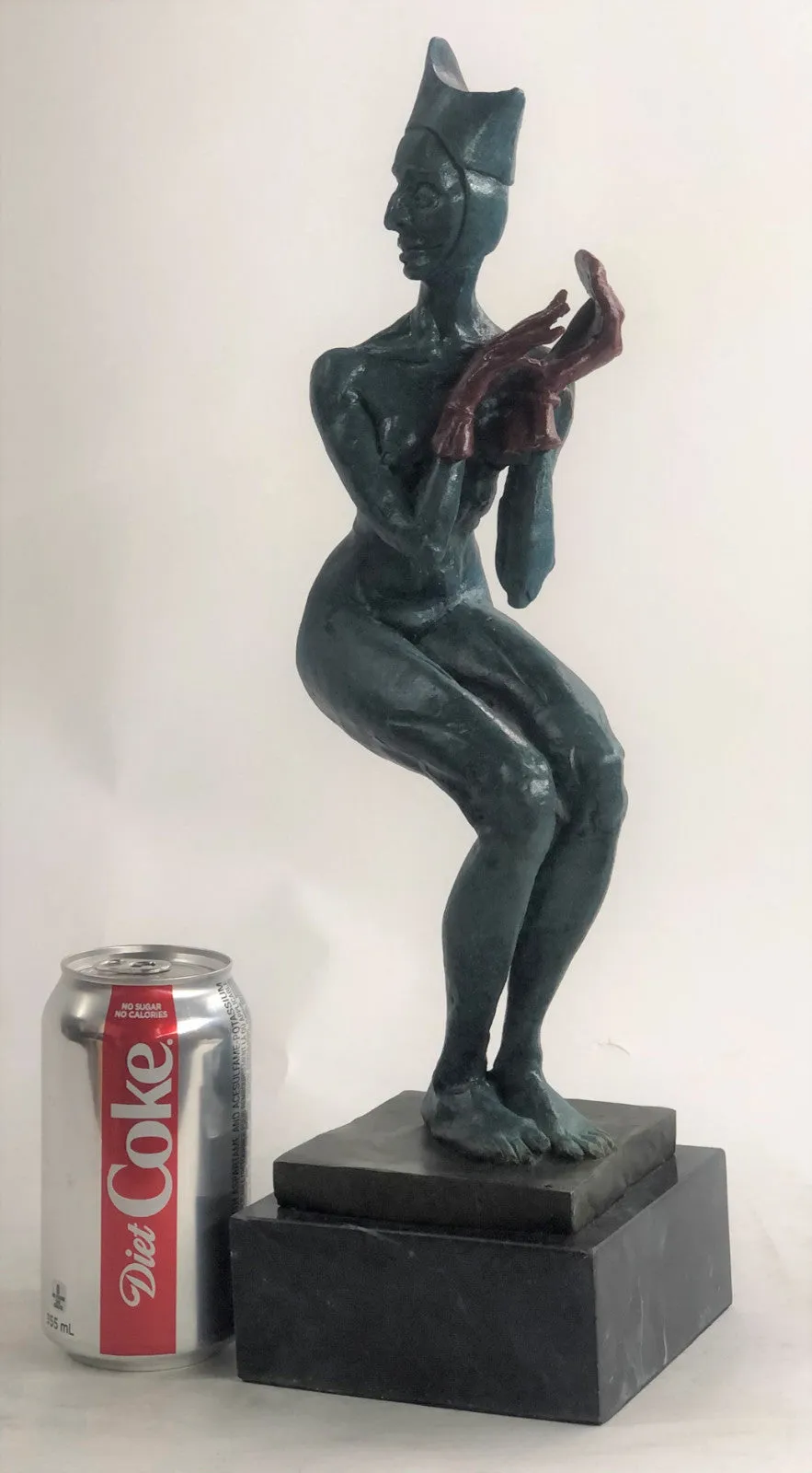 HISTORICAL MUSEUM JESTER CLOWN GIRL Bronze Sculpture Statue Figurine Art Decor