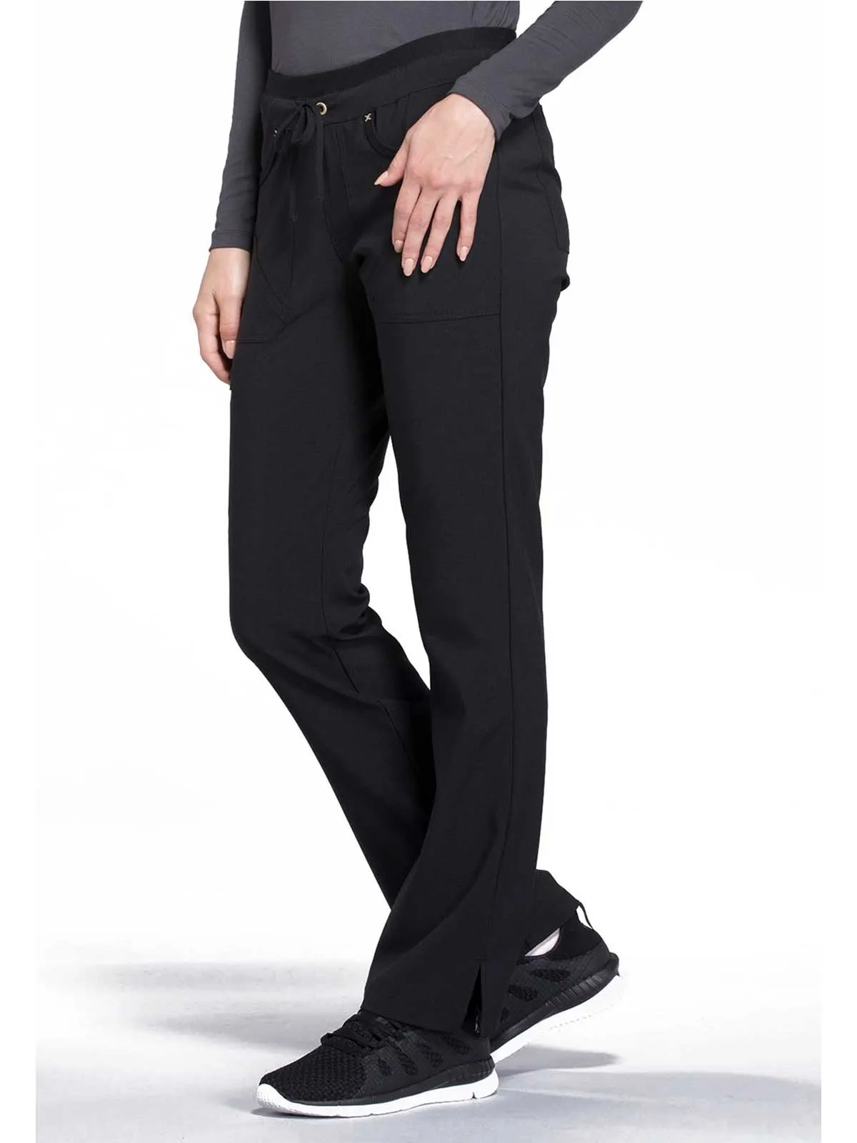 Iflex - Women's Mid Rise Tapered Leg Drawstring Solid Pants