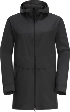 Jack Wolfskin Women&#x27;s Mainkai Long Jacket Phantom | Buy Jack Wolfskin Women&#x27;s Mainkai Long Jacket Phantom here | Outnorth