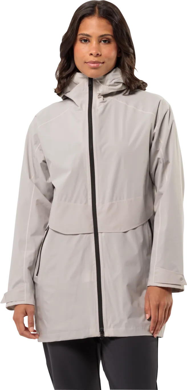 Jack Wolfskin Women&#x27;s Mainkai Long Jacket Sea Shell | Buy Jack Wolfskin Women&#x27;s Mainkai Long Jacket Sea Shell here | Outnorth