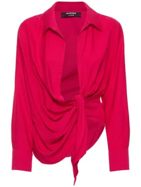 Jacquemus   La Chemise Bahia knotted viscose shirt 