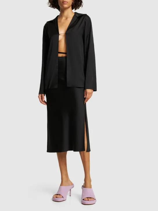 Jacquemus   La Chemise Notte open satin shirt 