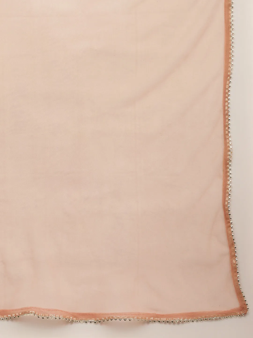 Jashvi Peach Solid Cotton Gota Work Kurta set with Dupatta
