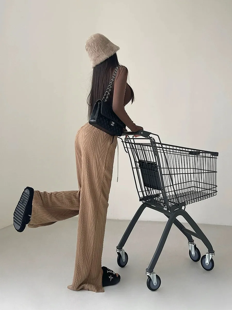 Jazlene Solid Color Straight Leg High Waist Long Pants
