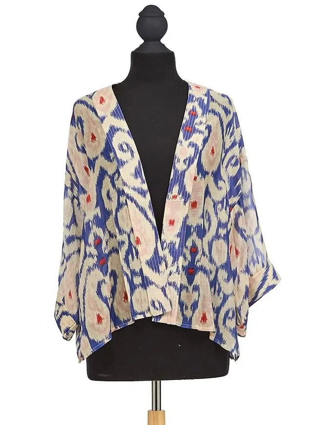 Kimono Jacket - Ikat Blue