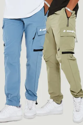 King Street Cargo Pants 2 Pack - Khaki/Blue