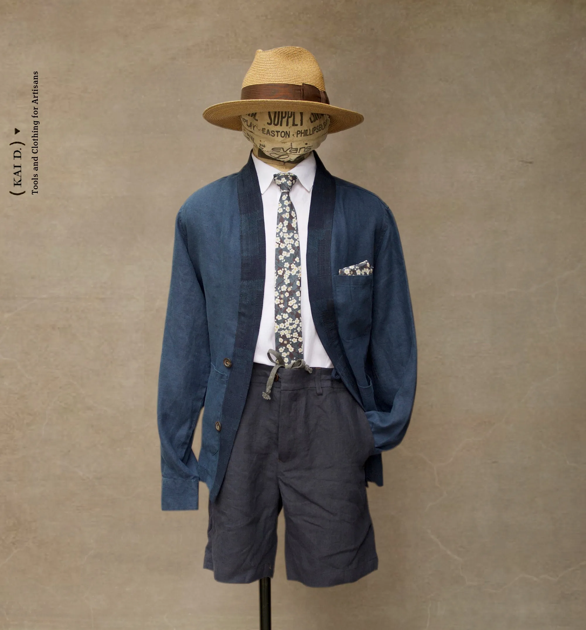 Klee Linen Komono Jacket - Blue - M, L