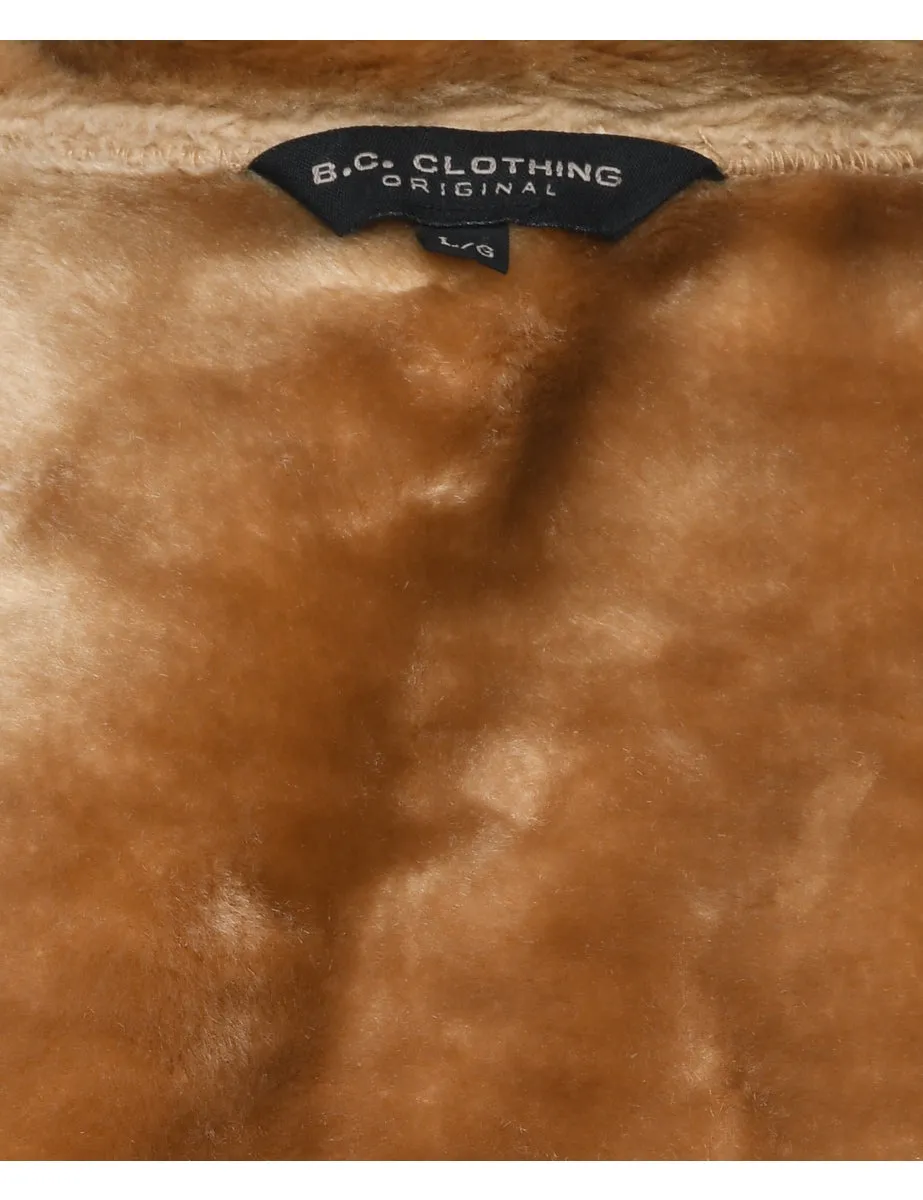 Light Brown Shearling Lined Coat - L